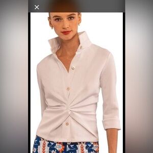 NEW Gretchen Scott Twist & Shout Top solid white NWT never worn new size Large